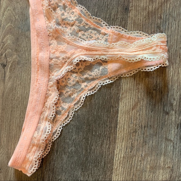 VS Vintage peachy neon All Over Lace Thong Panty - Picture 5 of 8